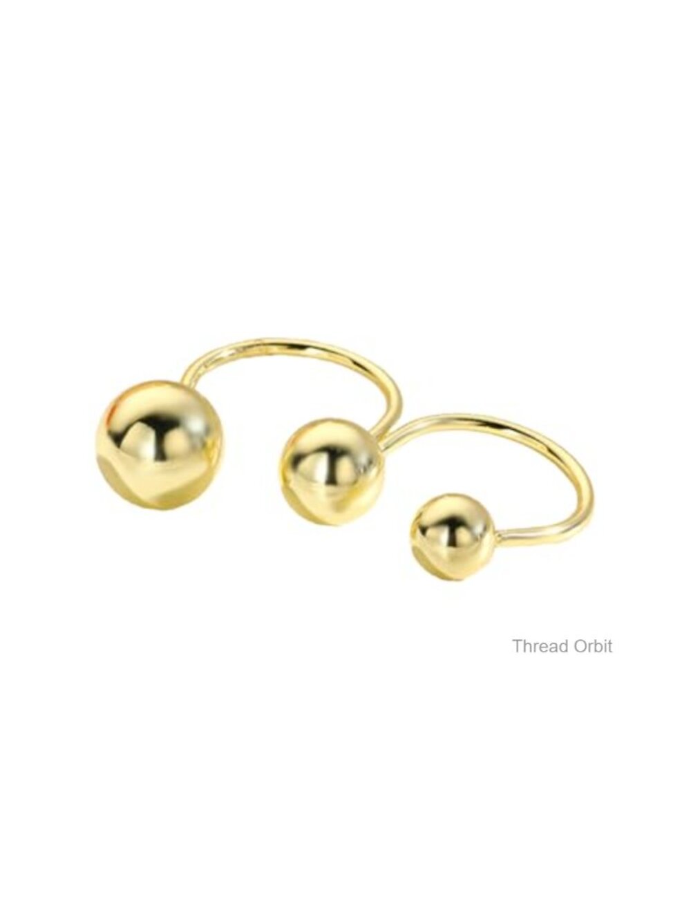 Unique Geometric Balls Asymmetric Wrap Open Ring Double 2 Rings Fashion